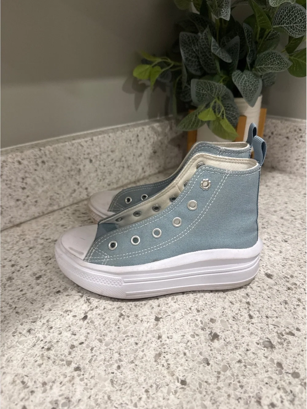 Converse Chuck Taylor All Star Platform High Top Sneakers Light Blue, Size 13
